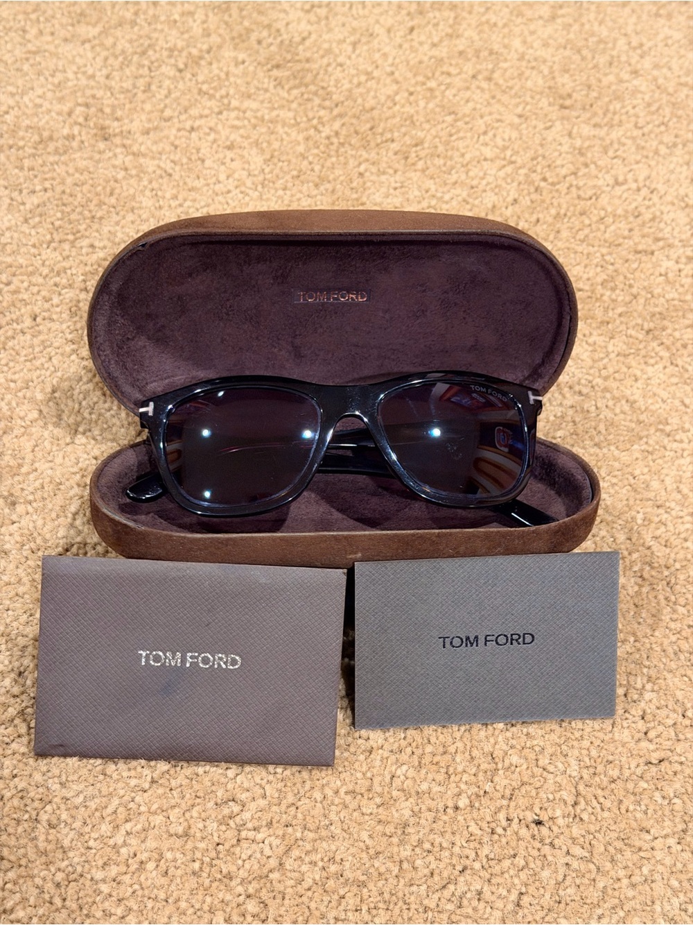 Authentic Tom Ford Andrew TF 500-F 52N 54-18 145 Tortoise Shell Sunglasses - Picture 1 of 11